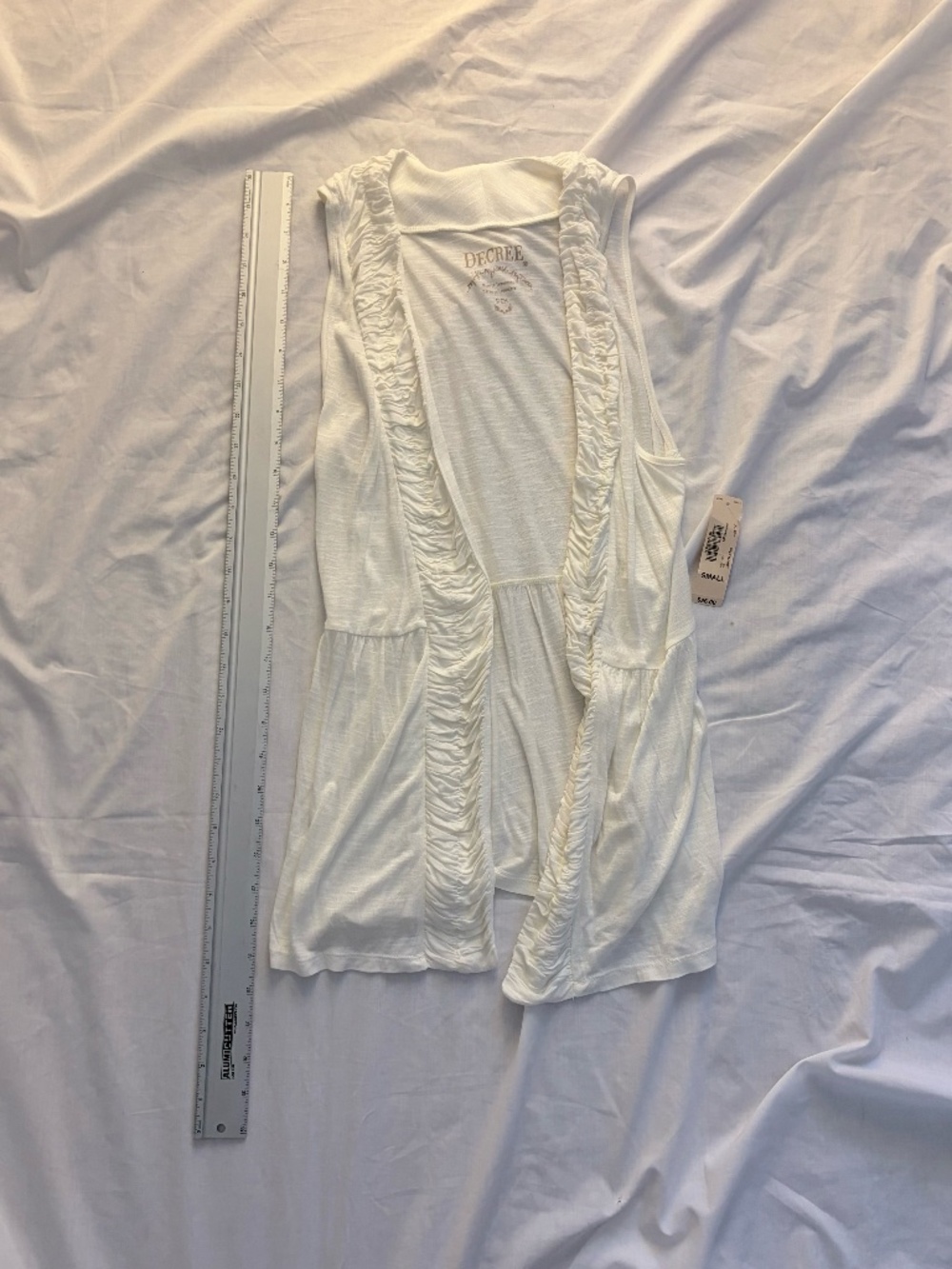 White Decree open-front vest